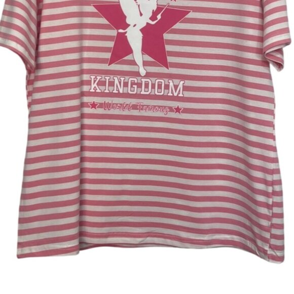 Magical Kingdom Striped Tshirt Womens Pink White Tinkerbell - Picture 4 of 9